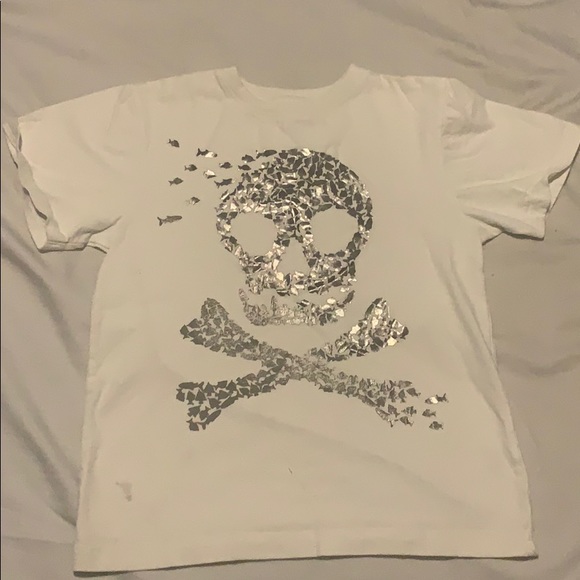 3/$12 Gymboree White and Fish tshirt (Kids size 8) - Picture 1 of 2
